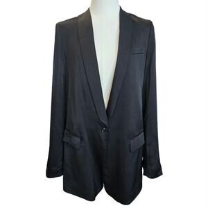 Women's Black Elegant Satin Blazer Sz. 4